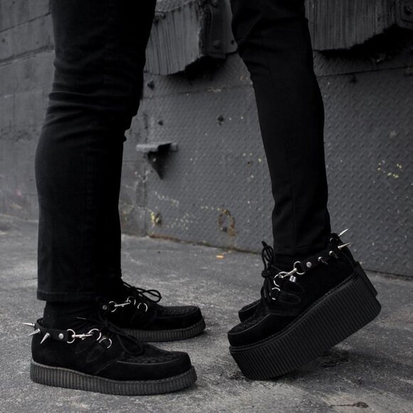 T.U.K. Black Suede Low Viva Creeper Oxford Shoe – Unisex - Picture 2 of 16